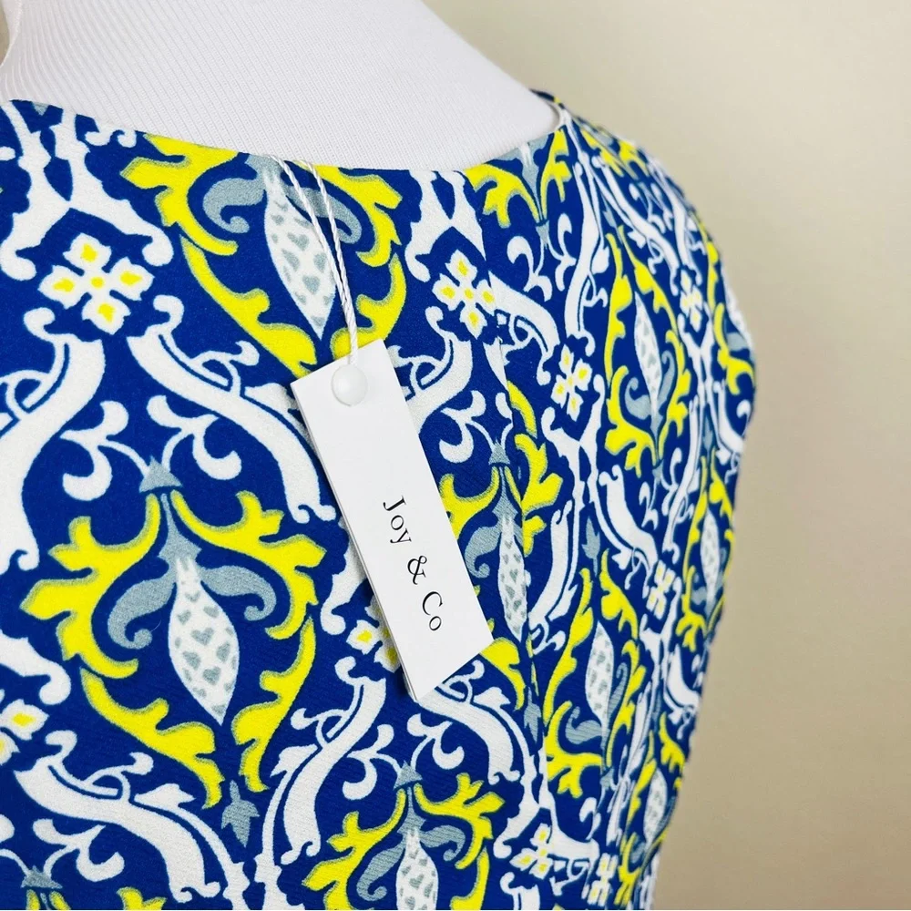 JOY & CO Blue White Regency 2 Piece Crop Top Mini Skirt SMALL Sleeveless NWT
